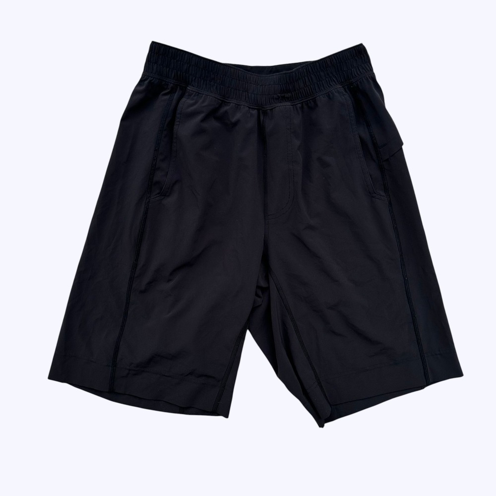 Lululemon Mens Black Athletic Shorts 11" Inseam Elastic Waist Training Workout